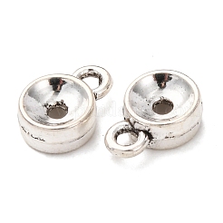 チベットスタイルの合金チューブベイル  鉛フリー＆カドミウムフリー  アンティークシルバー  9x6.5x3mm  穴：1.5mm&nbsp;FIND-Z099-03AS