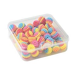 ABSプラスチックビーズ60個  ヤマモモ  ミックスカラー  12x11.5mm  穴：1.5mm&nbsp;KY-FS0001-25A