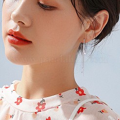Anti-Tarnish Clear Cubic Zirconia Twist with Chain Tassel Dangle Earrings&nbsp;JE1034A