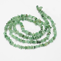 チップ天然の緑のアベンチュリンビーズ連売り  3~8x3~12x3~5mm  穴：1mm  約32インチ&nbsp;X-G-N0164-31
