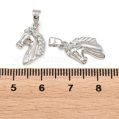 真鍮チャーム  馬のチャーム  ステンレス鋼色  17x11x3mm  穴：3.5x4mm&nbsp;KK-D223-07P-02