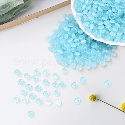 600個のガラスシードビーズ  模造キャットアイビーズ  ロンデル  空色  6x3mm  穴：1mm&nbsp;SEED-PA0001-17A