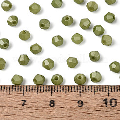 ベーキングペイント パールガラス シードビーズ  丸い穴  双円錐形  オリーブドラブ  3.5~4x4~4.5mm  穴：1~1.2mm  約5625個/450g&nbsp;SEED-T007-21A-14