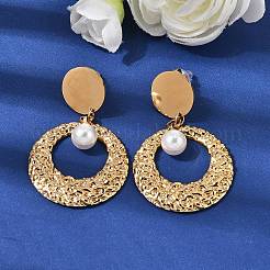 304 Stainless Steel Dangle Stud Earrings&nbsp;EJEW-K296-09G