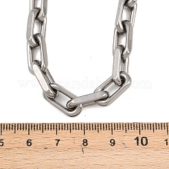 7.5mm 304ステンレススチールペーパークリップチェーンネックレス  変色しない  ステンレス鋼色  27.83インチ（70.7cm）&nbsp;NJEW-Z105-01P