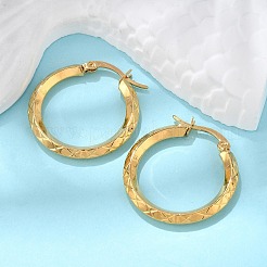 Ion Plating(IP) 304 Stainless Steel Hoop Earrings&nbsp;EJEW-L215-38G