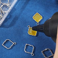 Alloy Open Back Bezel Pendants&nbsp;FIND-WH0111-887P