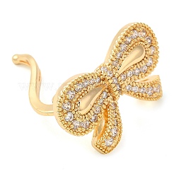 Brass Micro Pave Clear Cubic Zirconia Fold Over Clasps&nbsp;LS-KK-G505-29G