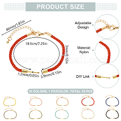 10Pcs 10 Colors Nylon Cord Bracelets Making&nbsp;MAK-GO0001-04
