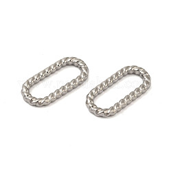 変色しない304ステンレススチール製リンクリング  ツイストオーバル  ステンレス鋼色  17x8x2mm  内径：13.5x4.5mm&nbsp;STAS-C104-32P
