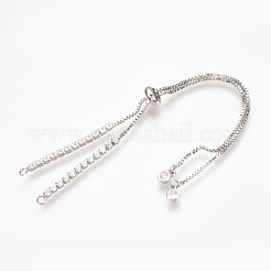 Adjustable Brass Micro Pave Cubic Zirconia Chain Bracelet Making&nbsp;ZIRC-T004-39P