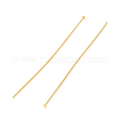 真鍮製平頭ピン  長持ちメッキ  18KGP本金メッキ  65x0.7mm  ヘッド：2mm&nbsp;KK-F824-114G-G
