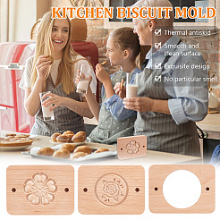 3 Styles Rose & Sakura Wooden Hand Press Moon Cake Maker&nbsp;WOOD-FG0001-43