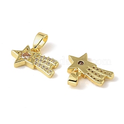 Brass Micro Pave Cubic Zirconia Pendants&nbsp;KK-A290-04G