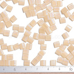 MIYUKIティラビーズ  日本製シードビーズ  2穴  （tl132fr）マット透明ライトトパーズab  5x5x1.9mm  穴：0.8mm  約5900個/500g&nbsp;SEED-MY05-TL132FR