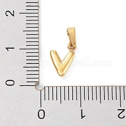 316lサージカルステンレススチールチャーム  レターチャーム  ゴールドカラー  V字  10x6.5x2.5mm  穴：2.5x4.5mm&nbsp;STAS-G315-01G-V