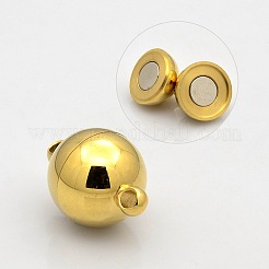 Ion Plating(IP) 304 Stainless Steel Magnetic Clasps with Loops&nbsp;STAS-N014-02-8mm