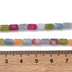 染め加工天然石ホワイトジェイドビーズ連売り  コラム  ミックスカラー  6.5~7x4.5mm  穴：1mm  約62個/連  14.84~14.96''（37.7~38センチメートル）&nbsp;GG-CBAADBA-A01