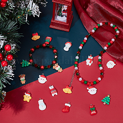 72Pcs 12 Styles Christmas Theme Opaque Resin Pendants&nbsp;RESI-UN0001-11