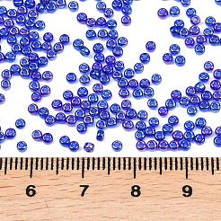 MIYUKIラウンドロカイユビーズ  日本製シードビーズ  （rr177)透明コバルトab  11/0  2x1.3mm  穴：0.8mm  約50000個/ポンド&nbsp;SEED-G007-RR0177