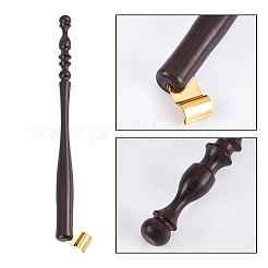 ステンレス鋼のつけペン  木製ペンスティック＆6種類のステンレスペン先付き  ブラック  195x25x12mm&nbsp;AJEW-WH0143-35