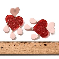 304 Stainless Steel Dangle Stud Earrings&nbsp;EJEW-M074-02G