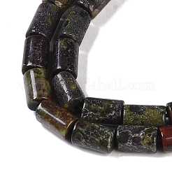 天然石ドラゴンブラッドビーズ連売り  コラム  7.5~8.5x5~6mm  穴：1mm  約45~46個/連  14.69~15.04インチ（37.3~38.2cm）&nbsp;LS-G-C128-A32-01
