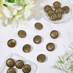 20Pcs 1-Hole Alloy Shank Buttons&nbsp;BUTT-GF0004-10AB