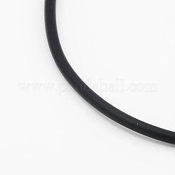 ゴムひも  ネックレス作りに  合金ロブスター留め金付き  プラチナ  ブラック  18.1インチ&nbsp;NCOR-D001-02