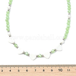 Natural Freshwater Shell & Glass Beaded Necklaces for Women&nbsp;NJEW-JN06082