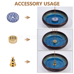4Pcs 4 Styles Alloy & Porcelain Incense Holder&nbsp;AJEW-DC0003-71