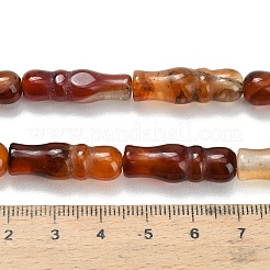 天然石瑪瑙ビーズ連売り  染め＆加熱  竹の形  サドルブラウン  25x8~8.5mm  穴：1.5mm  約16個/連  15.75''（40センチメートル）&nbsp;G-Z144-A02-01G