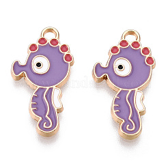 Light Gold Plated Alloy Enamel Pendants&nbsp;ENAM-T009-77A-RS