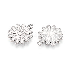 304ステンレススチールフラワーペンダント  ステンレス鋼色  19x16.5x2mm  穴：1.6mm&nbsp;STAS-T069-25P