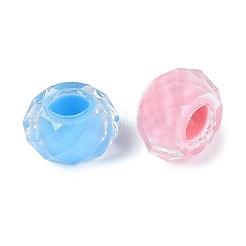 レジンヨーロピアンビーズ  大穴ビーズ  ロンデル  多面カット  ミックスカラー  13.5~14x7.5~8mm  穴：5.5~6mm&nbsp;RESI-Q236-01A-16