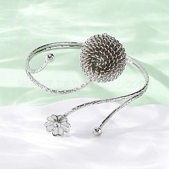 PincushionAlloy Arm Cuff Bangles for Girl Women&nbsp;LS-AJEW-A063-01B-P