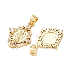 Brass Micro Pave Cubic Zirconia Pendants&nbsp;KK-K408-52G-01