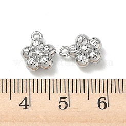 バレンタインデーブラスチャーム  花のチャーム  プラチナ  11x9x4mm  穴：1.3mm&nbsp;KK-P355-29P