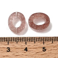 天然ストロベリークォーツビーズフレーム  オーバル  12x10x4mm  穴：1.2mm  内径：7x5mm&nbsp;GG-CBA487A-02B