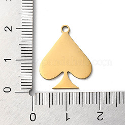 ステンレスペンダント201個  レーザー切断  ハートチャーム  ゴールドカラー  20x16x1mm  穴：1.8mm&nbsp;STAS-D041-09G