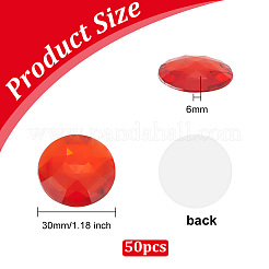 50Pcs Flat Back Acrylic Rhinestone Cabochons&nbsp;OACR-OC0001-15B