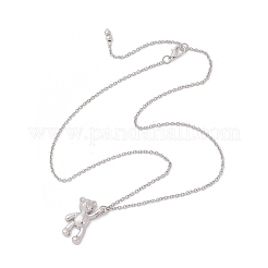 3Pcs 3 Styles 304 Stainless Steel Bear Dog Pendant Necklaces for Women Men&nbsp;NJEW-JN05414