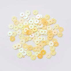 オーナメントアクセサリープラスチック製スパンコール/スパンコールビーズ  ギア  きいろ  4~5x0.1mm  穴：1mm&nbsp;PVC-E001-03-RC01