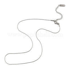 1MM 304 Stainless Steel Boston Link Chain Necklaces for Women Men&nbsp;NJEW-F351-01P