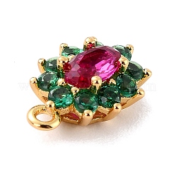 Eco-Friendly Brass Micro Pave Cubic Zirconia Charms&nbsp;ZIRC-C027-12G-02-RS