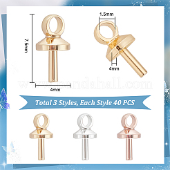120Pcs 3 Style Brass Peg Bails Pendants Sets&nbsp;KK-PH0010-36