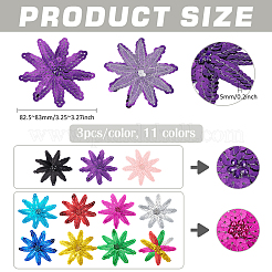 33Pcs 11 Colors Flower PVC Glitter Sequins Ornament Accessories&nbsp;DIY-FG0008-26