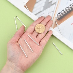 真鍮チャーム  ストリップ  プラチナ  40x2x2mm  穴：1mm&nbsp;KK-O092-A-02P