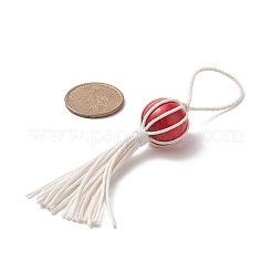Natural Wood Bead Tassel Pendant Decoraiton&nbsp;HJEW-JM00954