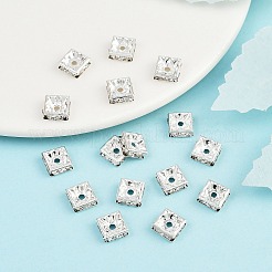 Square Brass Crystal Rhinestone Spacer Beads&nbsp;RB-R031-42